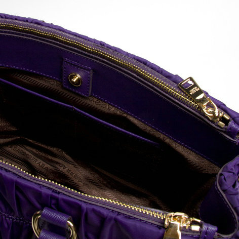 2014 Prada gaufre nylon fabric tote bag BN2390 purple - Click Image to Close